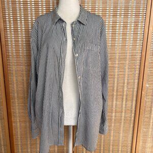 Old Navy Classic Striped Button Down XL Cotton Oversized